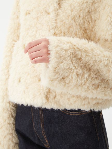 金釦フェイクファー短丈ジャケット(ジャケット)｜アウター｜Mila Owen