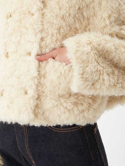 金釦フェイクファー短丈ジャケット(ジャケット)｜アウター｜Mila Owen