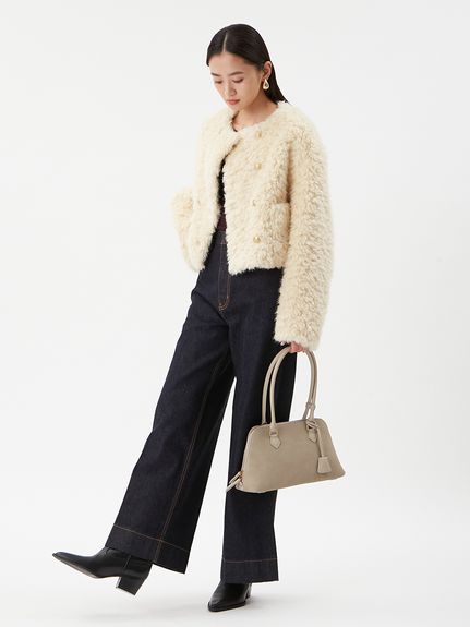 金釦フェイクファー短丈ジャケット(ジャケット)｜アウター｜Mila Owen