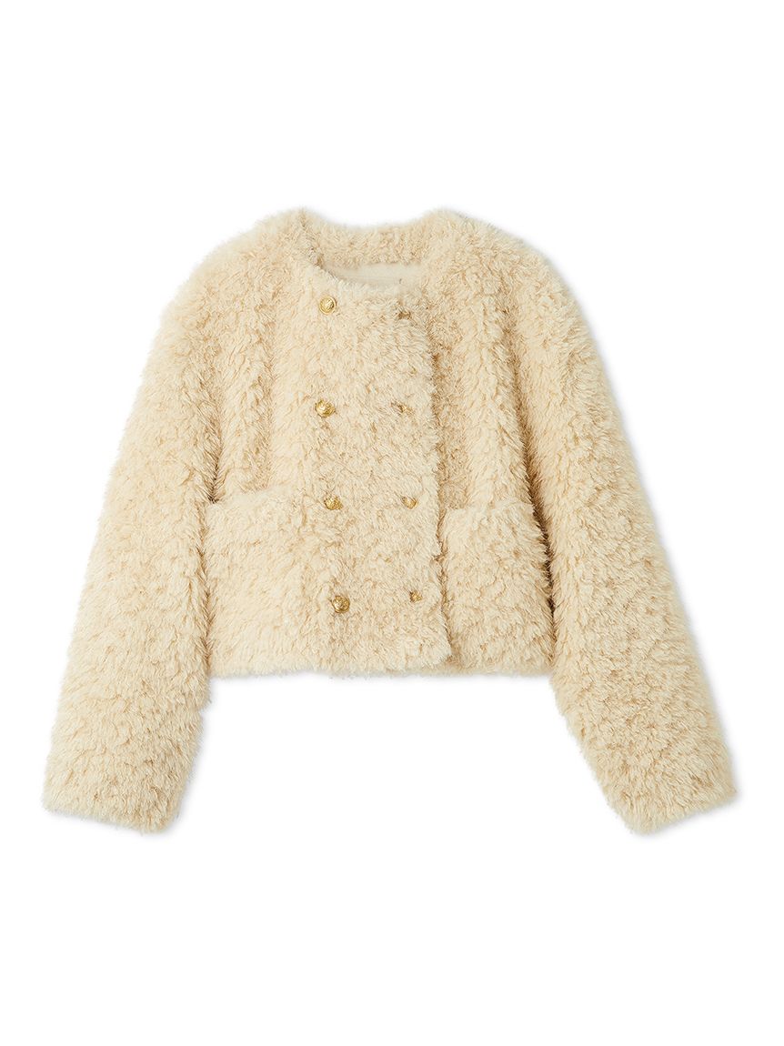 金釦フェイクファー短丈ジャケット(ジャケット)｜アウター｜Mila Owen