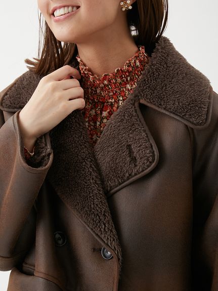 UNDERCOVER 08aw　ムートン　レザー　ジョニオ氏着用　激レア PUBLIC TOKYO（パブリックトウキョウ） ブルゾン アウター フェイク