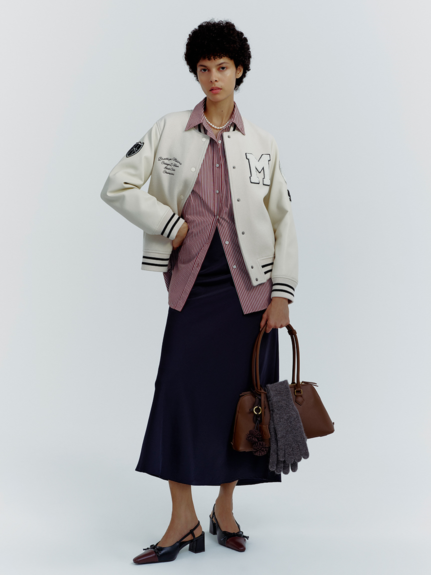 ワッペンスタジアムジャンバー(ブルゾン)｜アウター｜Mila Owen（ミラ