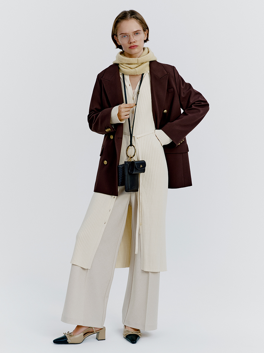 金釦ダブルブレストロングブレザー(テーラードジャケット)｜アウター