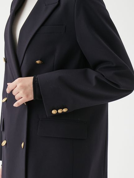 金釦ダブルブレストロングブレザー(テーラードジャケット)｜アウター