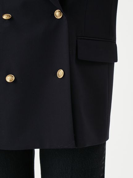 金釦ダブルブレストロングブレザー(テーラードジャケット)｜アウター