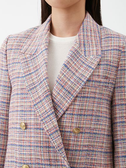 金釦ダブルブレストツイードブレザー(ジャケット)｜アウター｜Mila