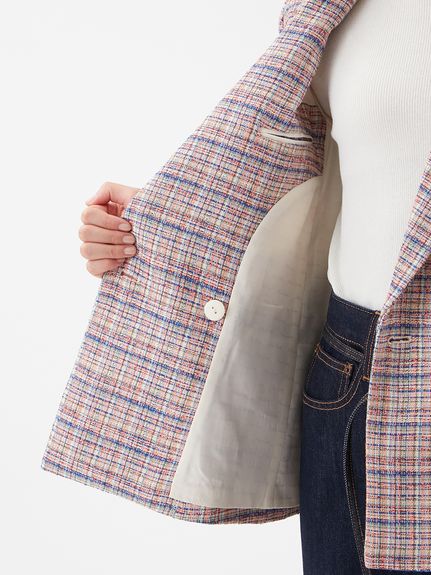 金釦ダブルブレストツイードブレザー(ジャケット)｜アウター｜Mila