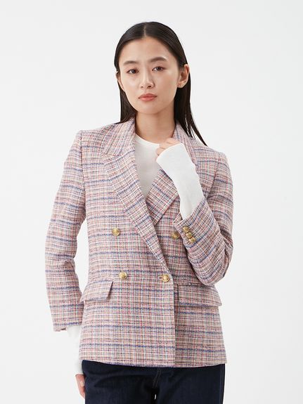 Mila Owen ツイード ダブルブレストジャケット　美品 金釦ダブルブレストツイードブレザー(ジャケット)｜アウター｜Mila