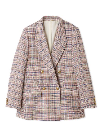 金釦ダブルブレストツイードブレザー(ジャケット)｜アウター｜Mila