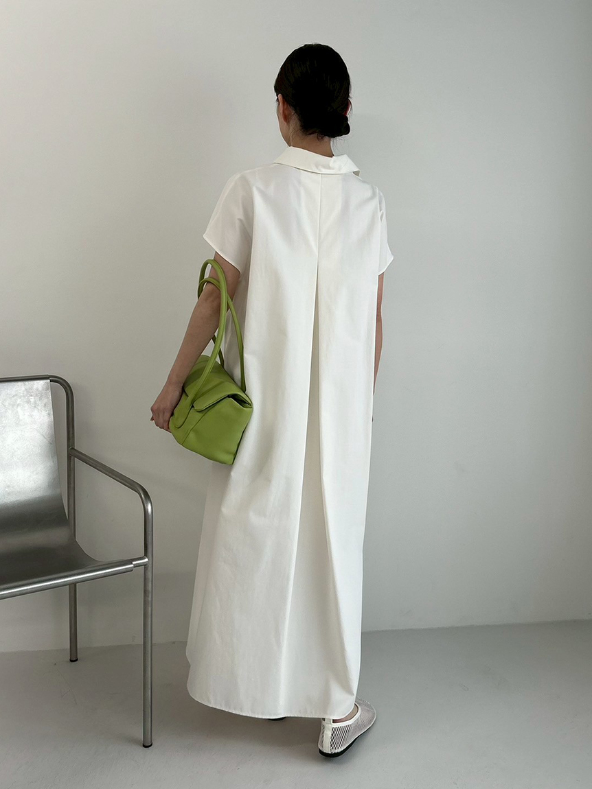 入荷通知 アプリ おすすめ スキッパーカラーAラインワンピース(マキシ・ロングワンピース ワンピース