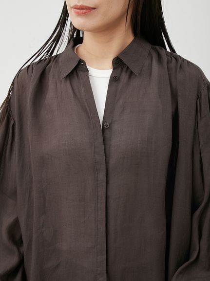 美品 ミラオーウェン ロングシャツワンピース サイズ0 ベージュ 送料込み Mila Owen ミラオーウェン ベージュ シワ加工 コットン
