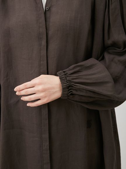 B498/22AW ARGUE フラッターロングシャツワンピース リネン ラミー100