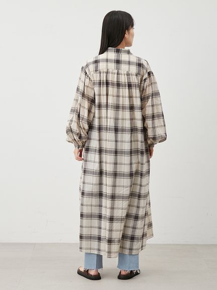 YILON MADE イロンDOLCE CHECK OP ワンピース NAVY ホルターネックディテールロングワンピース | ファッション通販