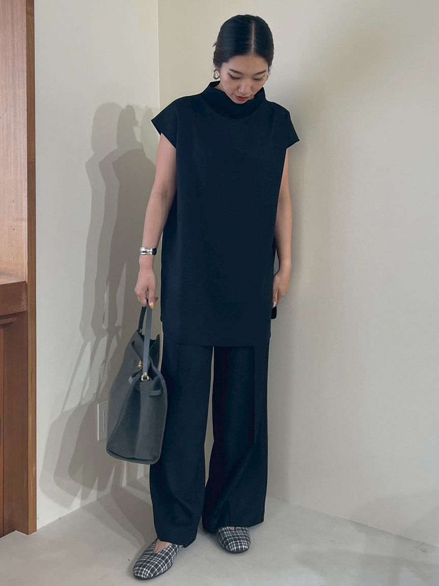 セットアイテム】ドレープブラウスセミフレアゴムパンツSET UP