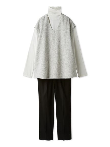 セットアイテム】フレアベストタートルニットパンツSET UP