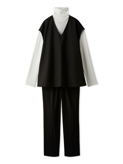 セットアイテム】フレアベストタートルニットパンツSET UP