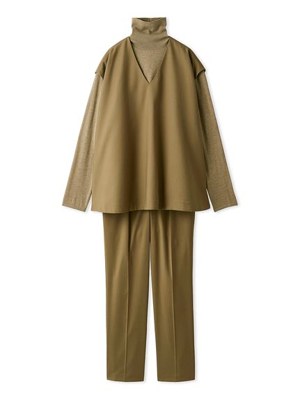 セットアイテム】フレアベストタートルニットパンツSET UP