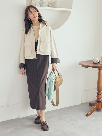 セットアイテム】クルーネックニット×Aラインキャミレイヤード