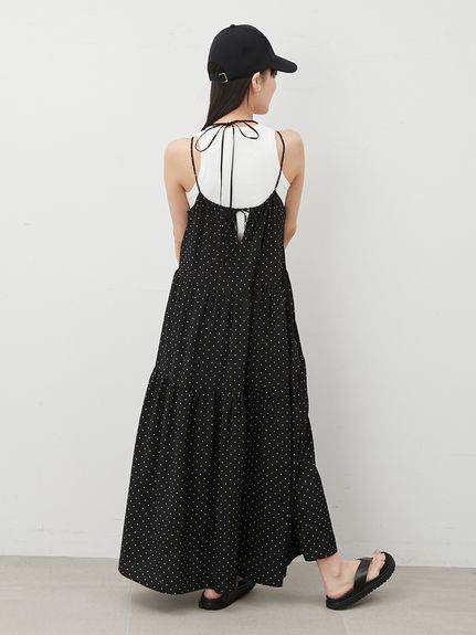 ポプリン★マキシ★キャミソールワンピース★ VICTORIA BECKHAM 00サイズ】ボタニカルプリントキャミソールワンピース（マキシ丈