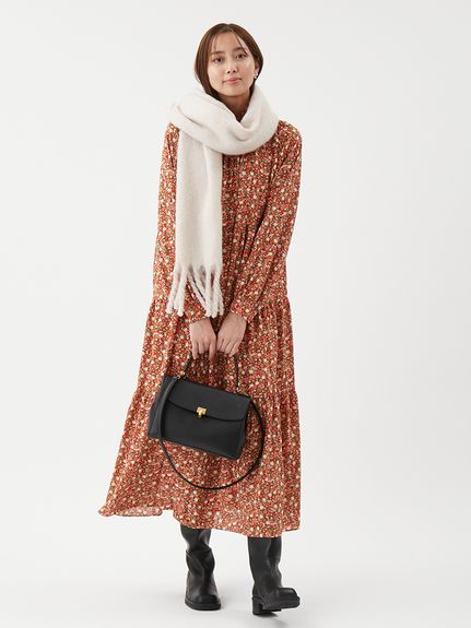 フラワープリントティアードワンピース(マキシ・ロングワンピース