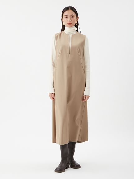 セットアイテム】リブニットセットレイヤードワンピース(セットアップ