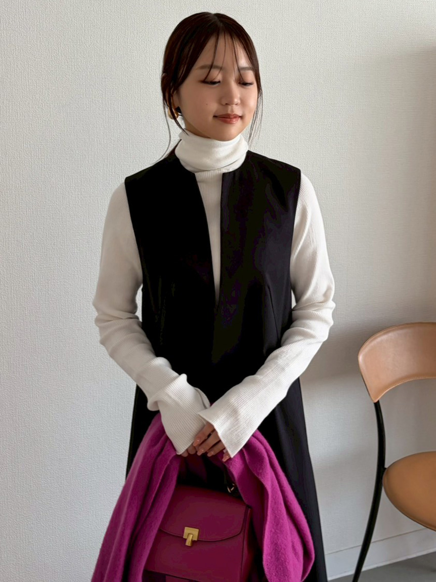 セットアイテム】リブニットセットレイヤードワンピース(セットアップ