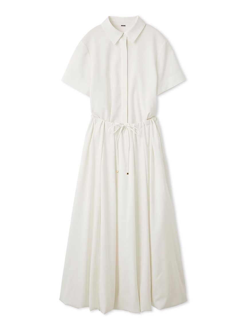 リネン混バルーンシャツワンピース(マキシ・ロングワンピース