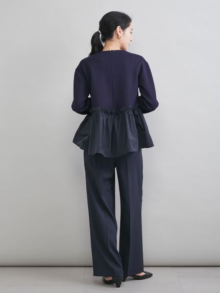 ペプラムブラウス×ワンタックパンツ SETUP(セットアップ)｜Mila
