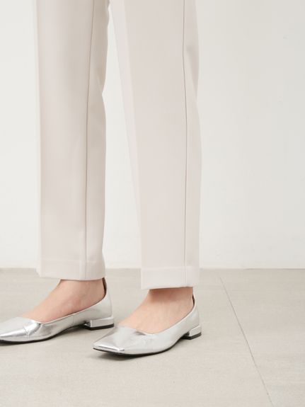 後ろゴムセンタープレステーパードパンツ【ウォッシャブル