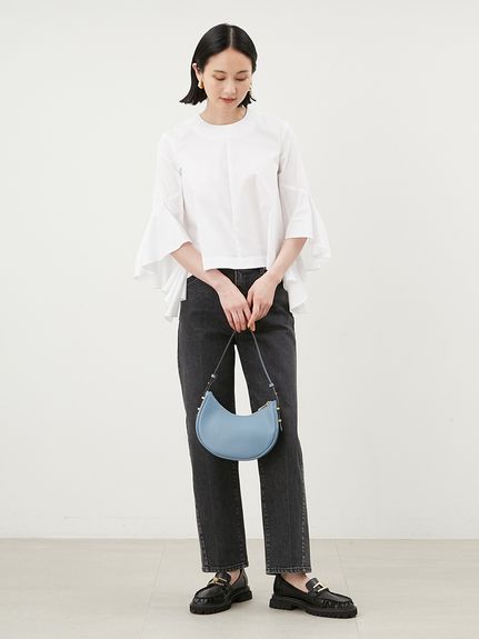 斜行デザインストレートデニムパンツ(デニムパンツ)｜パンツ
