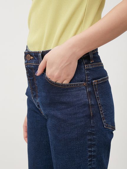 センタープレスセミフレアスキニーパンツ【手洗い可能】(ロング