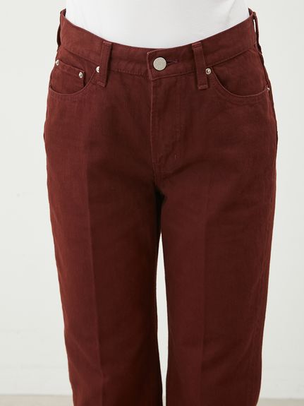 裾段差テーパードデニムパンツ【手洗い可能】(デニムパンツ