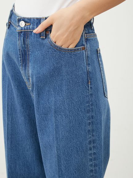 WEB限定00サイズ】ルーズフィットセンタープレスワイドバギー