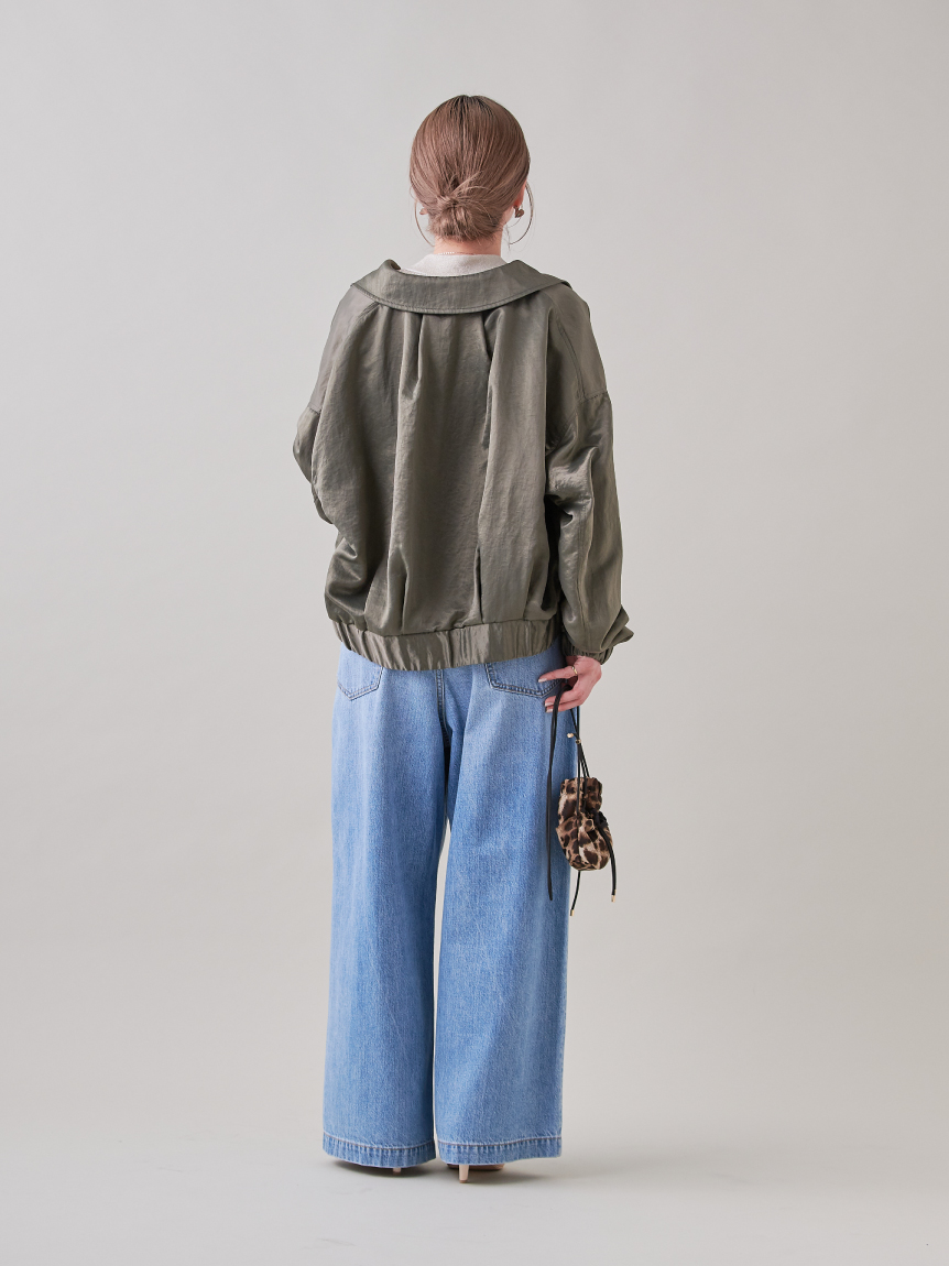 WEB限定00サイズ】ルーズフィットタックバギーデニムパンツ