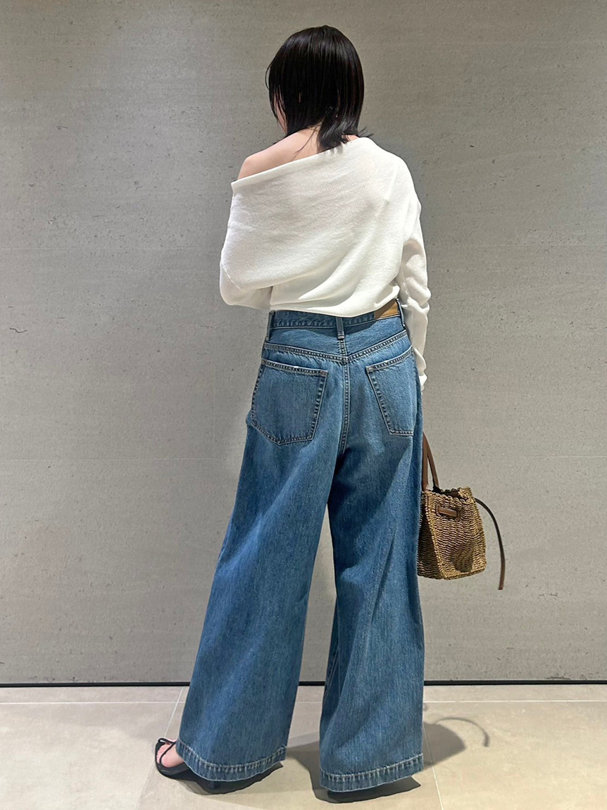 ミラ オーウェン Mila Owen ルーズフィットタックバギーデニムパンツ WEB限定00サイズ】ルーズフィットタックバギーデニムパンツ(デニム