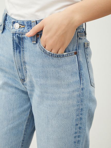ミッドライズストレートデニムパンツ【ウォッシャブル】(デニムパンツ