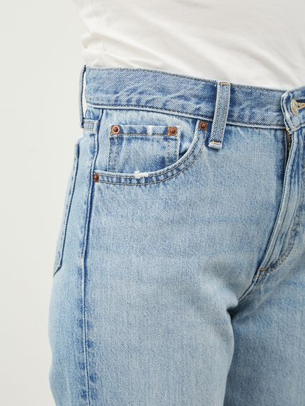 courreges ミッドライズ　ストレートジーンズ ミッドライズストレートデニムパンツ【ウォッシャブル】（デニム