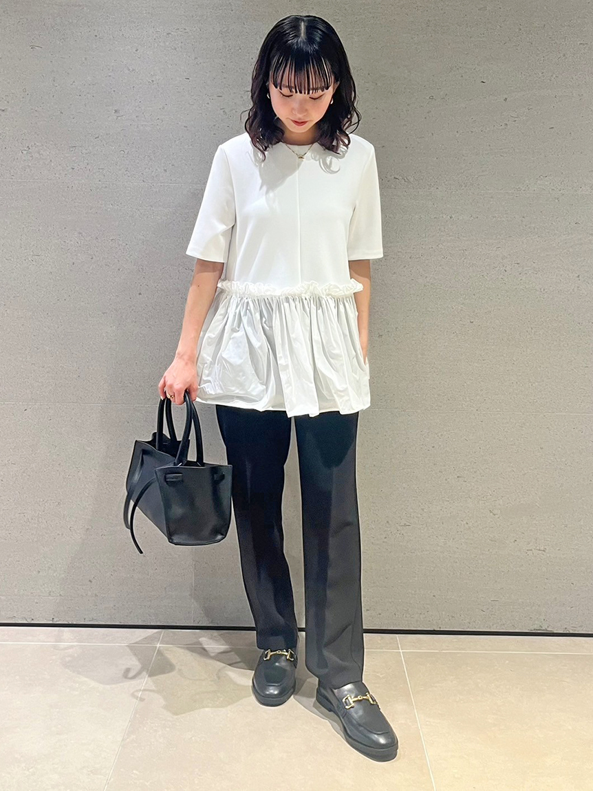 WEB限定カラー】後ろゴムセンタープレステーパードパンツ(ロング