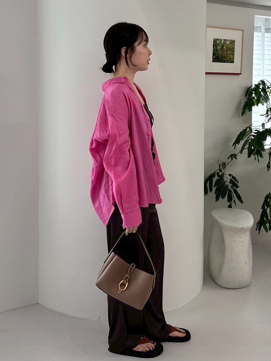 Mila Owen ミラオーウェン　ウエストグログランゴム2タックサテンパンツ ウエストグログランゴム2タックサテンパンツ(ロングパンツ