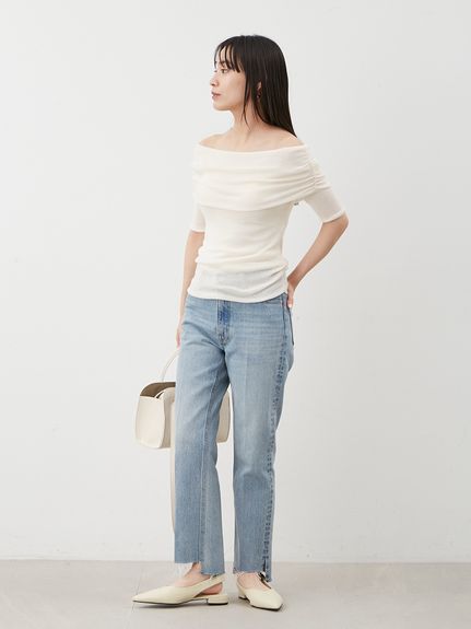 裾段差テーパードデニムパンツ(デニムパンツ)｜パンツ｜Mila Owen