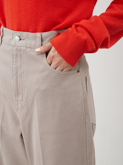 センタープレスローライズワイドデニムパンツ(デニムパンツ)｜パンツ