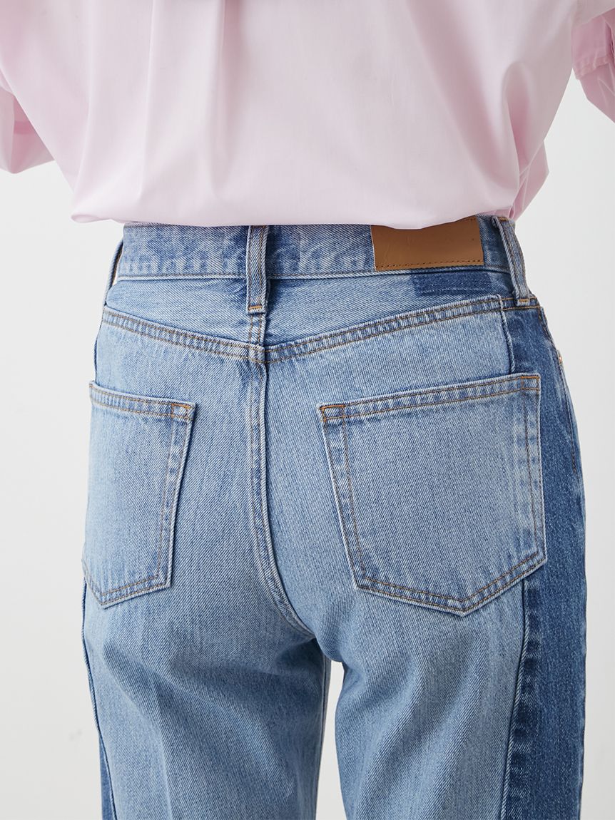 配色撥水裾段差テーパードデニムパンツ(デニムパンツ)｜パンツ｜Mila