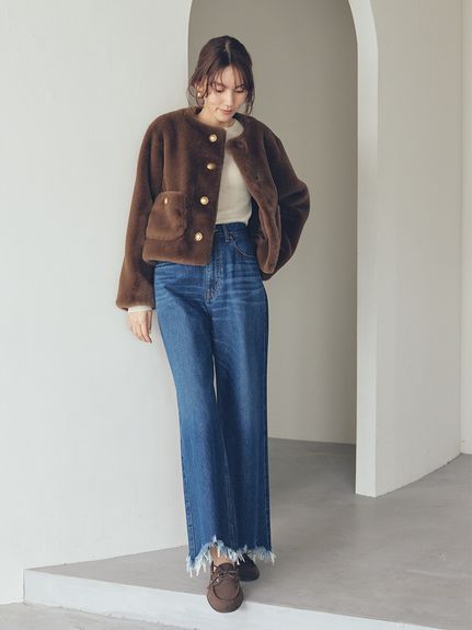 mnml フレアデニム フリンジ 29 mnmlサイドクラッシュフレアデニム 29 - メルカリ