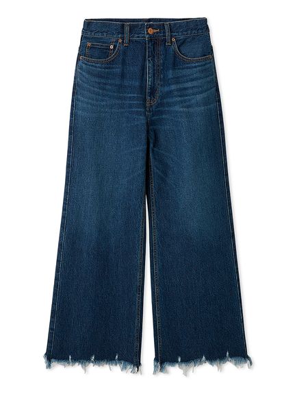 ハグオーワー　裾フリンジカーブデニムパンツ　M size ハグオーワー 裾フリンジカーブデニムパンツ M size 裾フリンジカーブ