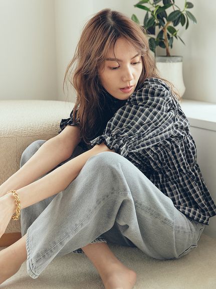 【新作】Mila Owen パッチポケットデザインバギーデニムパンツ パッチポケットデザインバギーデニムパンツ(デニムパンツ