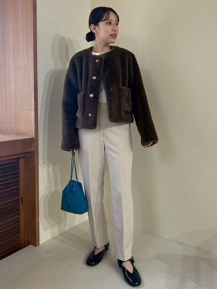 後ろゴムセンタープレステーパードパンツ(テーパードパンツ)｜パンツ