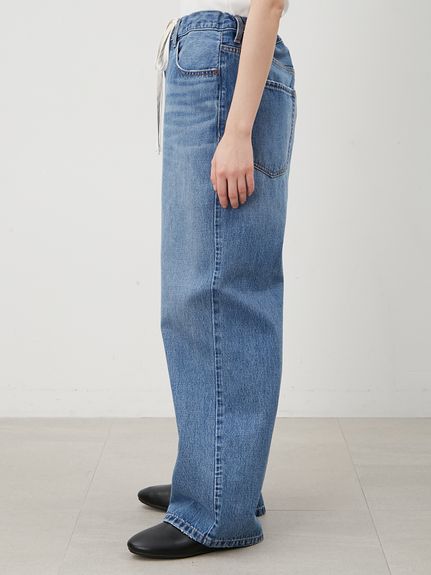 ウエストドロストワイドデニムパンツ(デニムパンツ)｜パンツ