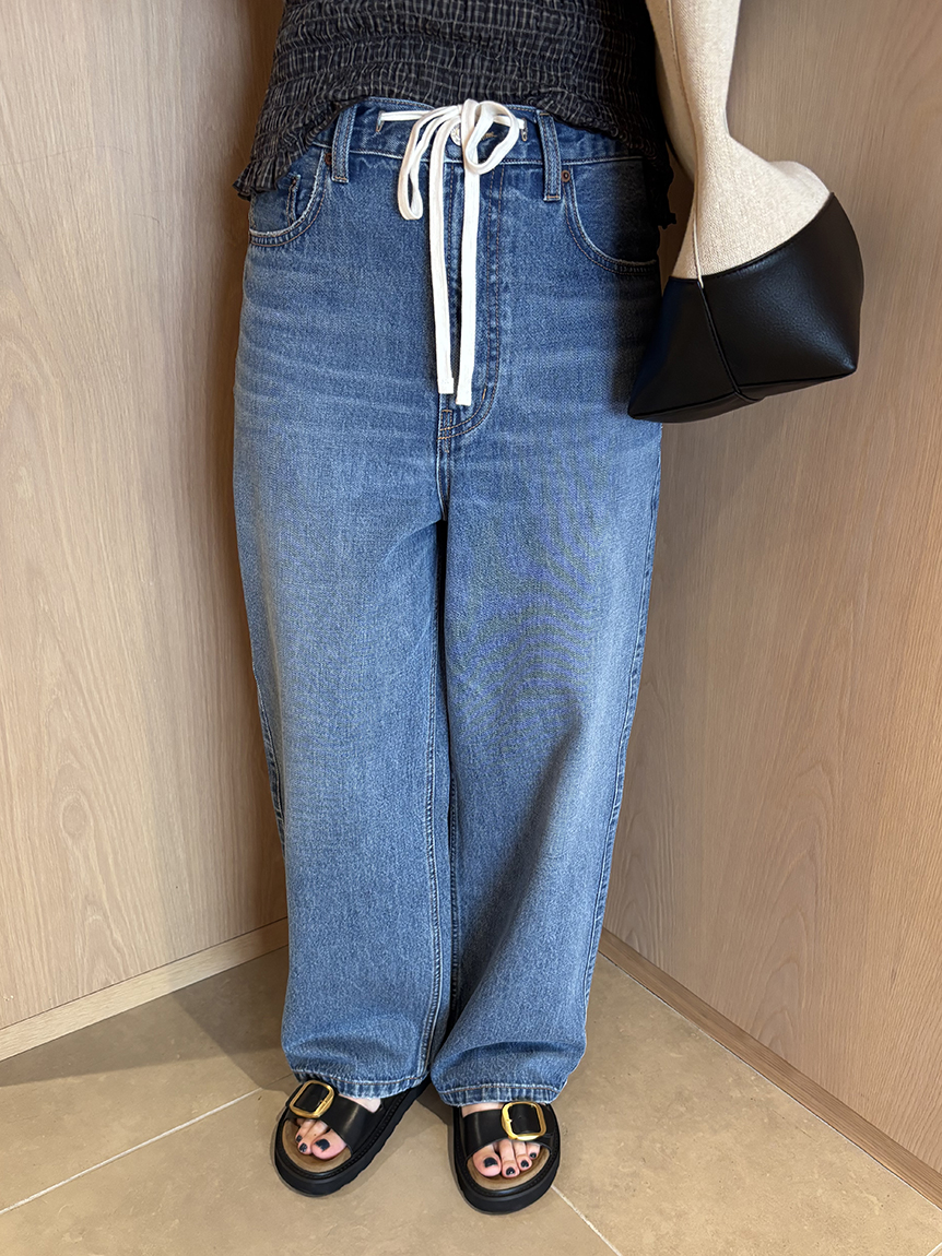 ウエストドロストワイドデニムパンツ(デニムパンツ)｜パンツ