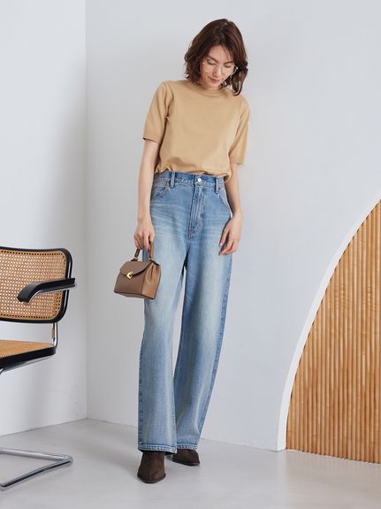 みるぽん ハイライズルーズフィットバギーデニム(デニムパンツ)｜パンツ｜Mila