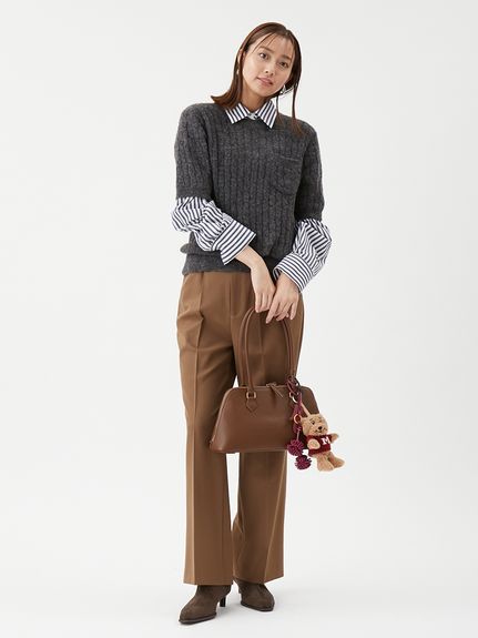 セットアップ対応】ワンタックストレートスーツパンツ(ストレート